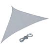 Relaxdays Vela da Sole per Esterni Triangolare, Tessuto PES, Anti UV, Terrazza, Giardino, 3 x 3 x 4,25 m, Grigio Chiaro, Poliestere