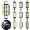 FFTANXS Luci Auto Interni, Luci LED auto, Luce bianca Luci auto, Led per auto, Luci led interni auto,10 pcs Luci interne auto 41MM, per camper, auto, rimorchio, luci di backup