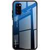 Dedux Custodia Cover per Oppo Find X3 Neo, Custodia in Vetro Temperato a Colori Sfumati + Protettivo TPU Case Cover (Blu/Nero)