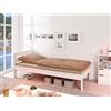 Inter Link Los Angeles, Letto Singolo Moderno Pino Verniciato, Bianco, 205 x 96 x 72 cm