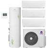Gree Climatizzatore Trial Split Pular 12+12+12 + Serbatoio da 200 lt per produzione di ACS Wi-Fi