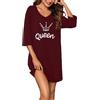 Bresdk Camicia da Notte Donna Estiva Cotone Vestaglia Ospedale a Maniche Corte Scollo a V Abbigliamento da Notte Casual