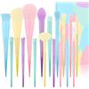 docolor Set Pennelli Make Up 17Pz Colorati Set di pennelli trucco professionale Premio Sintetico Contorno Fard Ombretti Correttori Fondazione Trucco Pennelli