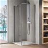 Inda Box doccia ad angolo 90x90 cm 1 anta a battente dx titanio lucido/trasparente