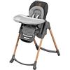 Maxi-Cosi Minla - Seggiolone Evolutive, 0-14 anni, fino a 60 kg, 9 opzioni di altezza, 5 posizioni reclinabili e 4 vassoi, pieghevole compatto, poggiapiedi regolabile, colore: grafite essenziale