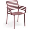 Nardi Sedia Doga Armchair con Braccioli da Esterno in Fiberglass - Marsala