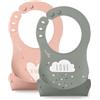 Nuvita Bavaglini in Silicone 2pezzi - English Rose e Sage Green