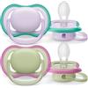 Philips Avent Ultra Air 2 Ciucci in Silicone 0-6 Mesi - Rosa e Verde