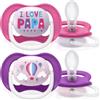 Philips Avent 2 pz Succhietti Ultra Air 6-18m Papa - Papa e Mongolfiera