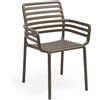 Nardi Sedia Doga Armchair con Braccioli da Esterno in Fiberglass - Tabacco