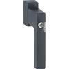 HOPPE TOULON - Maniglia per finestra con cilindro di bloccaggio, Secu100+Secustik+VarioFit, 90°, 7x32-42 mm, nero opaco RAL 9714, rif. 11506246