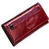 Contacts Portafoglio borsellino portafogli donna in vera pelle bifold con portamonete (Rosso)