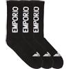 Emporio Armani Macro Logo 3-Pack Short Socks, Calzini Uomo, Nero (Black Oxford), Taglia unica