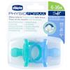 CHICCO (ARTSANA SpA) Gommotto 6-16 Mesi Silicone Azzurro Chicco 2 Pezzi