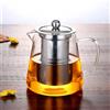 Elitecran Teiera in Vetro Borosilicato Trasparente con Filtro in Acciaio Inox, Glass Teapots 450ml Glass Tea Pots, Tea Pot for Stove, Teiera con Colino Infusore per tè Sfuso e Tè in Fiore