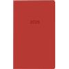 Idena 11153 - Calendario tascabile 2025, calendario a soffietto in formato 8,7 x 15,3 cm, 1 mese su 2 pagine, agenda con copertina flessibile in rosso e libretto di indirizzi