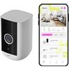 OMAJIN by Netatmo, Videocamera di Sorveglianza Esterna e Interna wireless 2K, visione 140°, IP65, SD/Cloud 64 GB, rilevamento movimenti/persone, batteria 9600mAh, audio bidirezionale, OWC-01