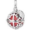 Engelsrufer ER-23-25-M - Ciondolo da donna per collana con ali in argento Sterling con sfera sonora intercambiabile, colore rosso, ciondolo apribile, dimensioni: 19,5 cm, M, Argento sterling, Nessuna