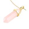 LAVISA Obelisk, collana con pietre preziose, oro, ciondolo in vero cristallo, collana, quarzo rosa, ametista, pietra naturale, 55 + 5 cm, 55 cm (chain) with 41 mm x 13 mm (pendant), Acciaio
