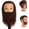 DaizySight Testa per Parrucchieri Uomo Capelli Veri 100% con Barba, Marrone | Professionali Testina Parrucchiere Manichino Studio per Formazione Acconciaturel Modello Taglio di Capelli Maschile, 35cm