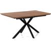 Brigros WeHome - Tavolo Da Pranzo Allungabile In Legno Mdf, Tavolo Gambe Incrociate In Metallo, Tavolo In Legno Dimensioni (LXPXA): 150-190x90x76h cm (Noce)