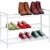 Relaxdays Scarpiera da Ingresso in Metallo, 3 Ripiani, Moderno Scaffale Porta Scarpe, 9 Paia, 50 x 70 x 26 cm, Bianco, Ferro