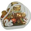 Flair Flower Portacandele in vetro con luce a LED, decorazione autunnale, funghi, scoiattoli, foglie autunnali, 16 cm, decorazione floreale artificiale, candelabro, decorazione da tavolo, candela, portacandela