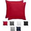 Komfortec Set di 2 federe 80 x 80 cm, 100% microfibra, morbide e traspiranti, con chiusura lampo, federe per cuscino, lavabili e facili da pulire, colore rosso