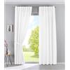 Gardinenbox Cationic Jena 2019037-2 - Set di 2 tende con passanti nascosti, 225 x 140 cm (altezza x larghezza), effetto lino, oscuranti, con fermatenda, colore: bianco