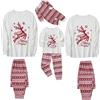 SOLOYEE Pigiama Natale Famiglia Set, Pigiami Natalizi per Tutta la Famiglia, Manica Lunga Pigiama Natalizio Invernale e Pantaloni (Bianco/Uomo, L)