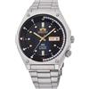 Orient Revival Neo 70s - Orologio Da Uomo Automatico a Carica Manuale Impermeabile Bracciale e Cassa In Acciaio Di Colore Grigio Quadrante Blu - RA-AA0B03L39B RA-AA0B03L