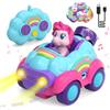 Lehoo Castle Macchina Telecomandata per Bambini, Unicorno Giocattolo con Luci e Musica, Giocattoli Bambina 2 3 4 5 6 Anni