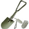 REDCAMP Pala da campeggio pieghevole militare, in acciaio ad alto tenore di carbonio, pala con manico a tre pieghe e coperchio... (verde 1,1 kg)