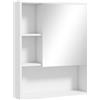 kleankin Armadietto Bagno con Specchio, Ripiani e Scaffale Regolabile, Montaggio a Parete, 60x15x76cm, Bianco