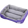 YAOTT Cuccia Per Cani E Gatti Grandi Morbida,Divano Per Cani Cuscino Da Pavimento Reversibile,Cuccia Per Gatti Sfoderabile,Letto Lavabile E Antiscivolo Per Gatti E Cani,Viola,M