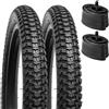 YunSCM 2Pcs Pieghevole 16 pollici pneumatici 16x2.125 ETRTO 57-305 e 2Pcs 16 pollici Camera d'aria AV32mm valvola Schrader, compatibile Bicicletta 16x2.10 16x2.125 16x2.25 Copertoni e Camera d'aria