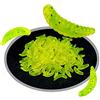 Senvenelec 100Pcs artificiale pane vermi, esca in silicone morbido bionico, pesca al verme, esca simulata, Plastica morbida ecologica - verde.