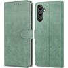 Leacckl Cover per Samsung Galaxy A05s, Custodia a portafoglio in Pelle PU Premium [Magnetica a Scatto] [Funzione Stand] per Samsung Galaxy A05s, Verde
