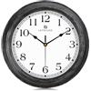 Lafocuse 30cm Orologio da Parete Vintage, Silenzioso Rustico Retro Orologio da Cucina, Nero Shabby Chic Decorativo senza Ticchettio per Soggiorno Camera da Letto Ufficio