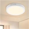 Glitzerlife LED Lampada da Soffitto Rotonda per Corridoio 18W - da Piana 3000K Moderna da Bagno Bianca IP44 Bianco Caldo Ø23CM per Cucina Ufficio Soggiorno Camera dei Bambini
