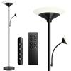 BBHome Lampada da Terra Soggiorno Dimmerabile, Piantana Lampada LED 27W con Lampada da Lettura 6W, Lampada da Terra Moderna con Telecomando e Touch per Soggiorno, Camera da Letto, Ufficio