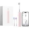 Laifen Wave Spazzolino elettrico, spazzolino elettrico sonico oscillante con 3 testine, spazzolino da viaggio magnetico ricaricabile impermeabile IPX7 (ABS Rosa)