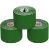 ALPIDEX Nastro Kinesiologico Tanti Colori 1/3/ 6/12 Rotoli 5 m x 5,0 cm E-Book Esempi Applicazione Tape Kinesiologico Muscolare Cerotto, Colore:verde, Quantità:3 rotolo