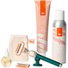 Fler Dream Team Set - Rasoio Donna con Supporto e 2 Lamette di Ricambio, Rasoi Unisex, Set con Mousse per Depilazione, Olio Post Depilazione e Crema Corpo Lenitiva, Lametta con Aloe Vera (Verde Pine)