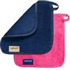 LaBeauté Panni struccanti in microfibra (2 pezzi, 21x21 cm) lavabili e riutilizzabili, dischetti per rimuovere il trucco, tamponi struccanti in microfibra, per struccare il viso e pulire il viso (navy