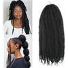 XIIMENALU Marley Twist Braiding Hair Afro Kinky Curly Marley Twist Crochet Hair Marley Twist Hair Long Cuban Twist Hair Marley Hair Extensions Synthetic Crochet Braids (1b, 18inch/3packs)