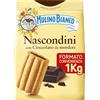 Mulino Bianco Biscotti Frollini Nascondini con Cioccolato da Mordere, Senza Olio di Palma, Colazione Ricca di Gusto, 1 Kg (Confezione da 2)
