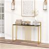RELAX4LIFE Tavolo Consolle 120x32x89CM, Tavolo da Ingresso con Piano in Finto Marmo, Struttura in Metallo, Kit Antiribaltamento, Tavolino Moderno per Ingresso, Soggiorno, Camera da Letto (MODELLO 1)