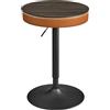 VASAGLE EKHO Collezione - Tavolo da Bar Regolabile in Altezza, Tavolino con Scomparto, Rivestimento con Cucitura, Moderno di Metà Secolo, Montaggio Facile, Marrone Cenere e Marrone Caramello