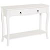 HOMCOM Mobiletto Tavolo Consolle da Ingresso Moderno con 2 Cassetti Casa Legno 100 × 33 × 75cm Bianco
